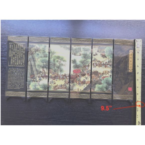 6 panel folding screen, Chinese Symphonic Picture Riverside Scene - Picture 12 of 15